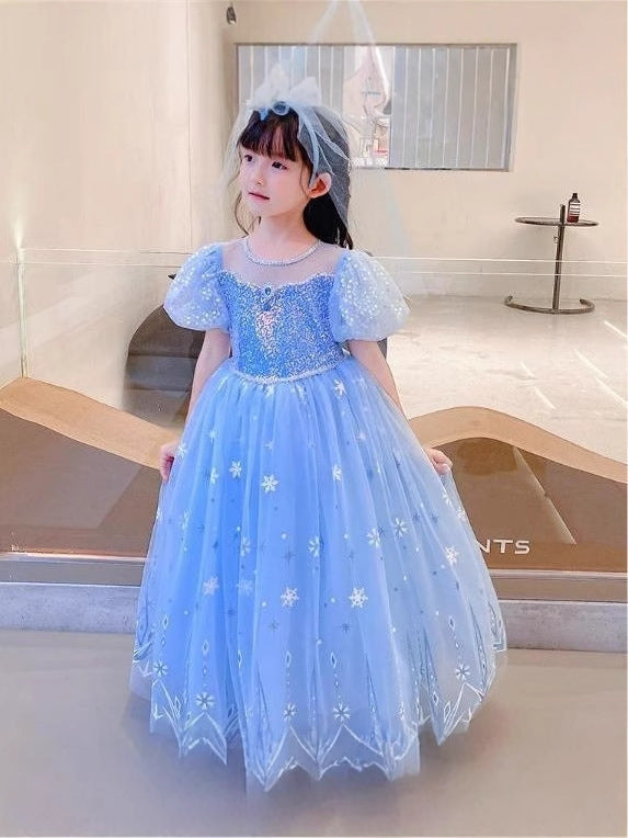 Children's Princess Tulle Tutu Skirt Frozen Little Evening Children's Dress