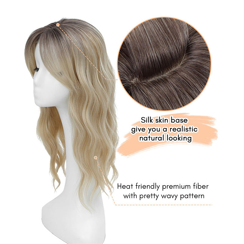 Women's Hairpiece Hollow Mesh Lace Bangs Water Ripple Wig