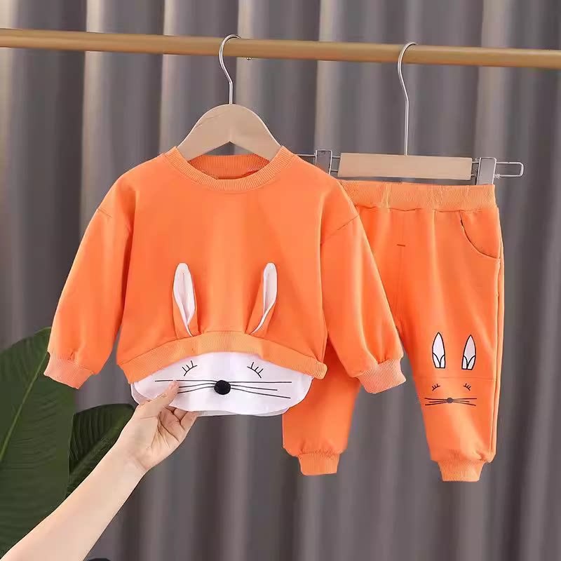 Women's Cute Cartoon Suspender Pants Western Style Super Nice Two-piece Set Children's Suit