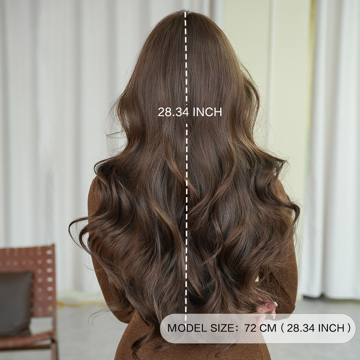 Female Big Wave Curly Hair Straight Bangs Fluffy Whole Top Wig Long Curls