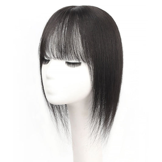 Female Human Hair Head Supplementing Piece Cover Gray Additional Wig
