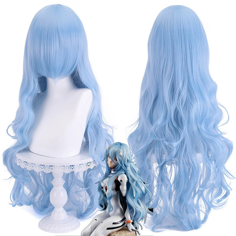 Neon Genesis Evangelion Purple Curly Hair Cos Wig