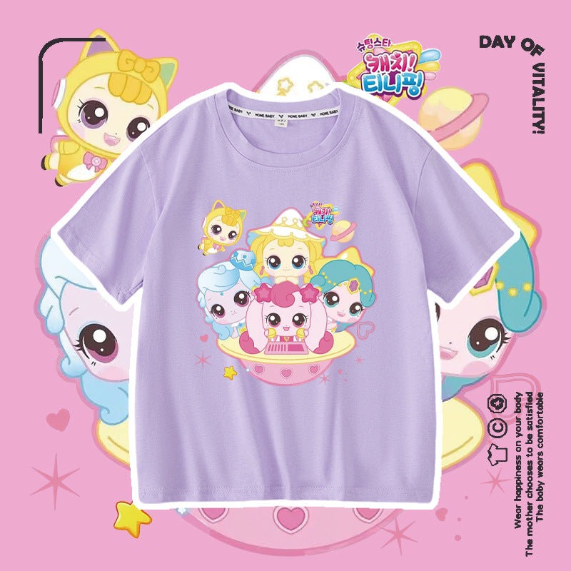 Wonderful Love Cute Short Sleeve Summer Fashionable Round Neck Cotton Children's T-shirt