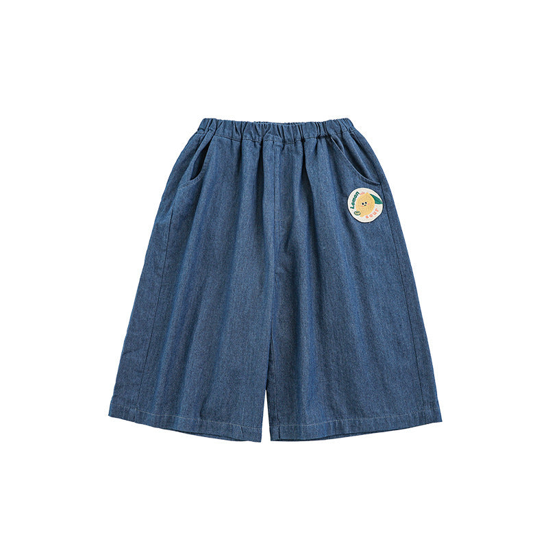 Children's Cartoon Fruit Embroidery Shorts Summer Western Style Cute Children's Pants