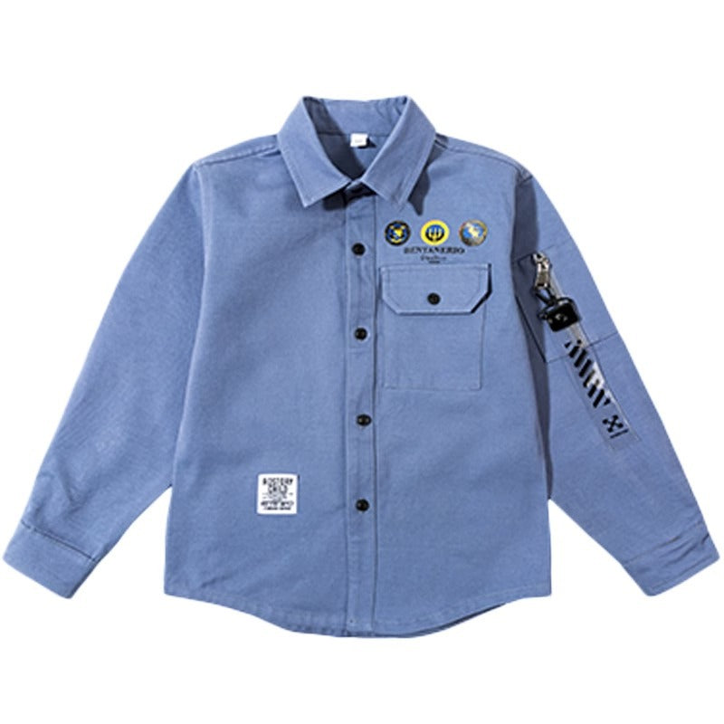 Children's Long Sleeve Spring Coat Big Clothing Top Children's Shirt