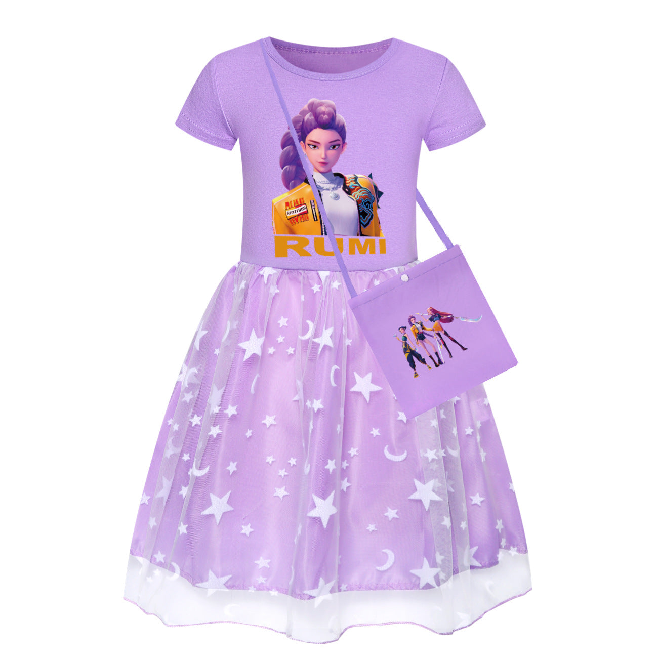 Star Rainbow Lace Summer Big Swing Children's Dress