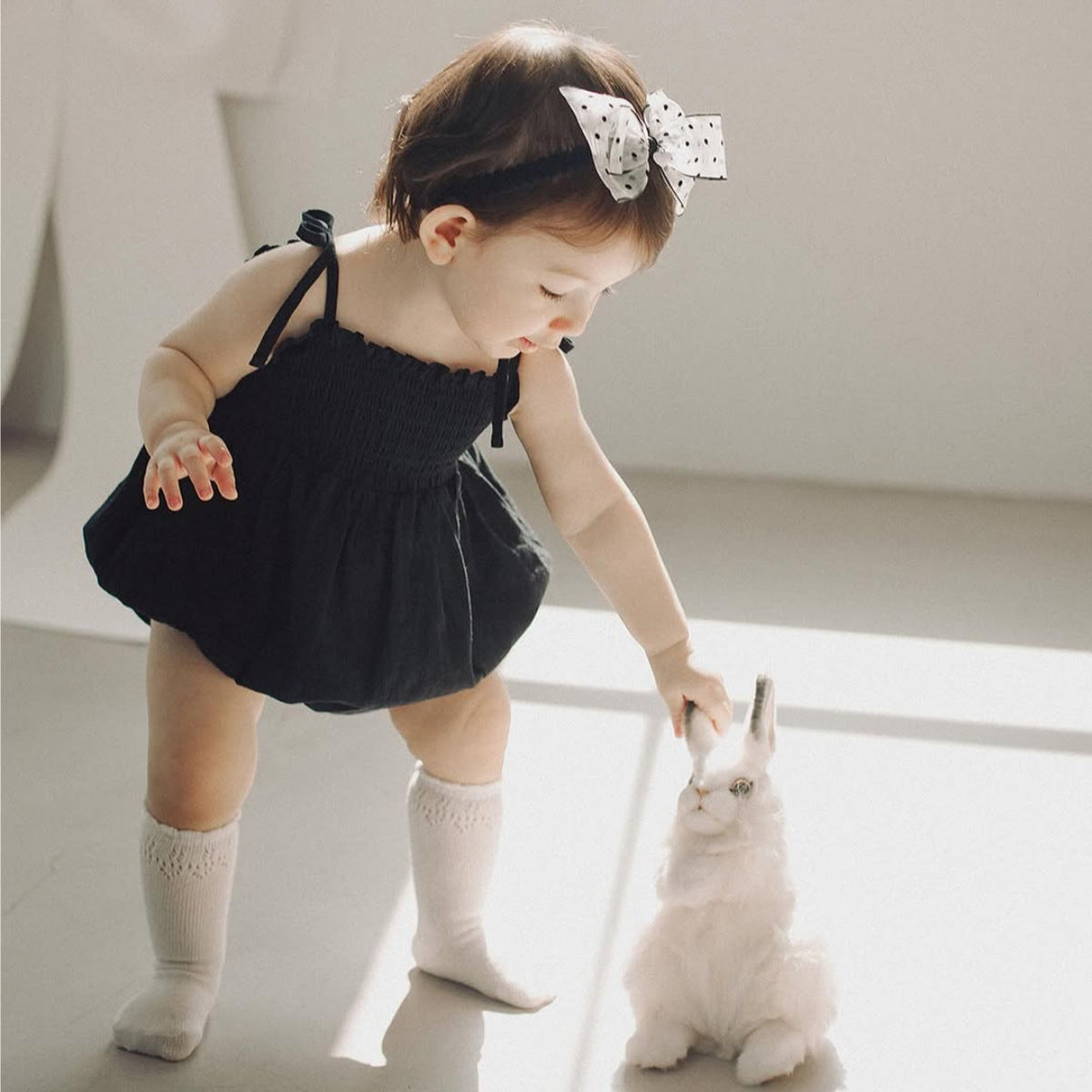 High-grade Black Jumpsuit Smocking Sling Pure Cotton Tied Triangle Jumpsuit, Climbing Suit