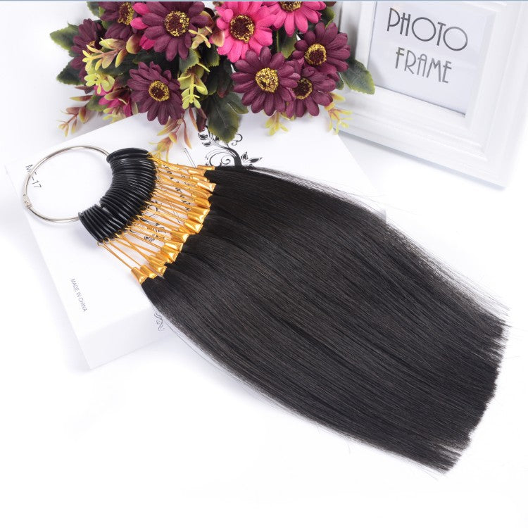 Hairdressing Salon Try Color Wool Tops Band Haircut Test Dyed Real Hair Wig