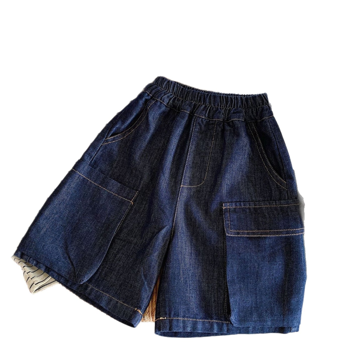 Children's Shorts Summer Pocket Denim Middle Loose Children's Pants