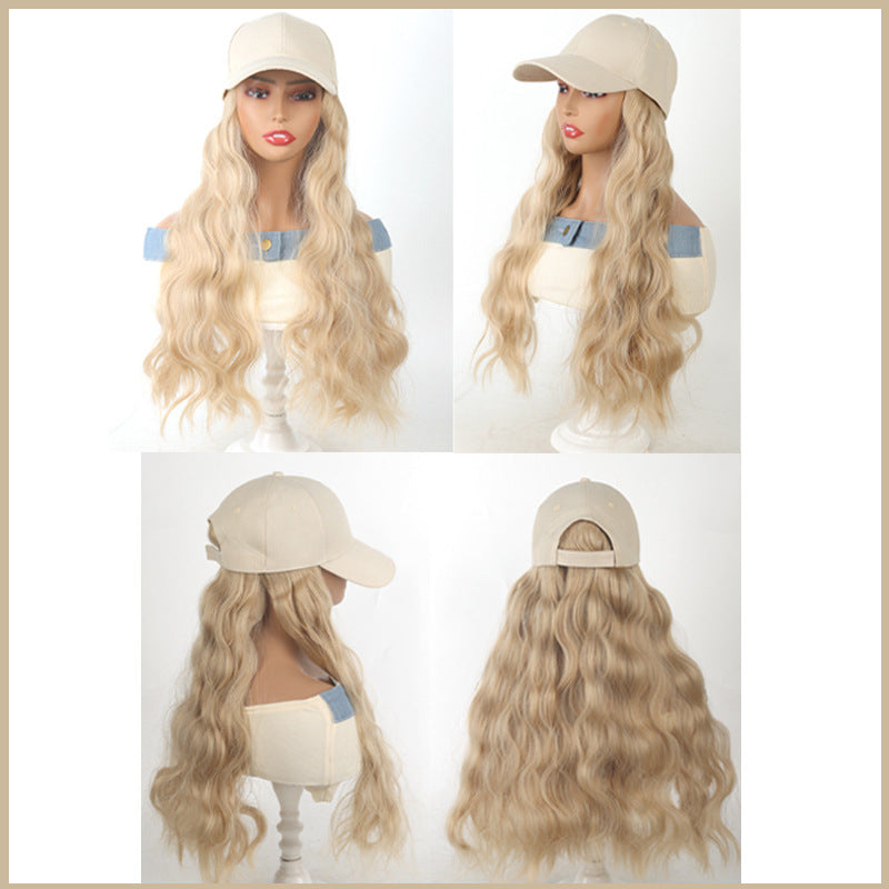 Hat Long Water Corrugated Hair With Baseball Cap Integrated Synthetic Other Wig