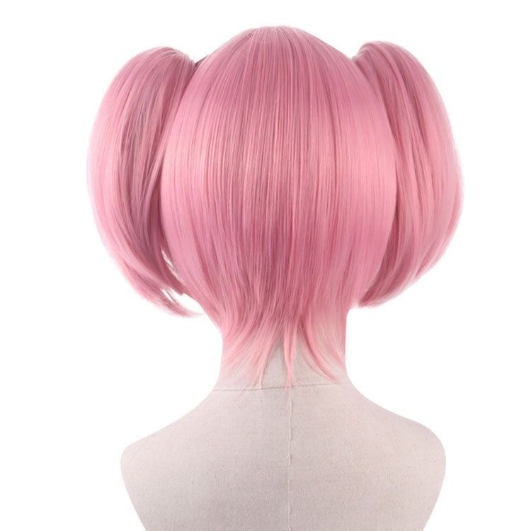 Magi Square Pink Short Double Ponytail Cos Wig