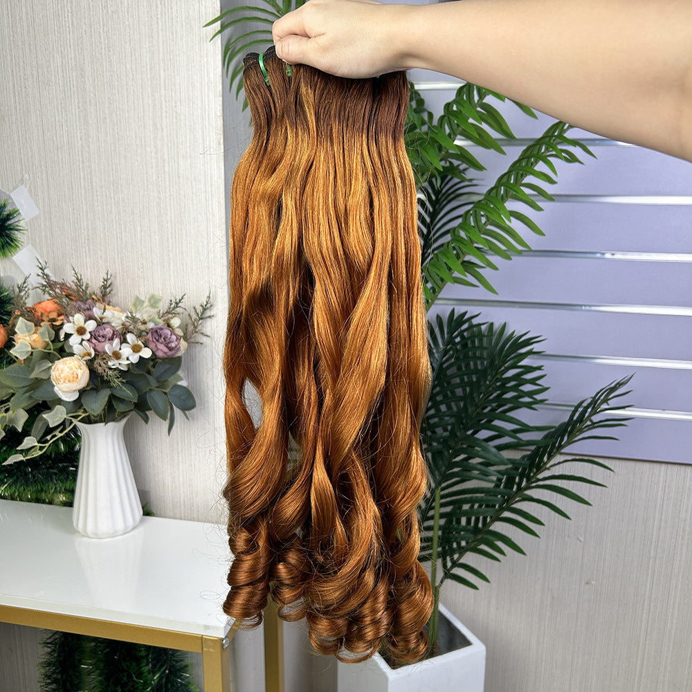 Beautiful Front Lace Weft Headgear Human Real Hair Wig