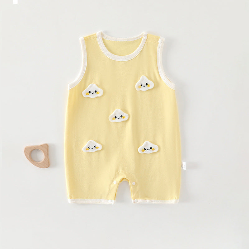 Summer Thin Sleeveless Vest Unisex Pajamas Jumpsuit, Climbing Suit