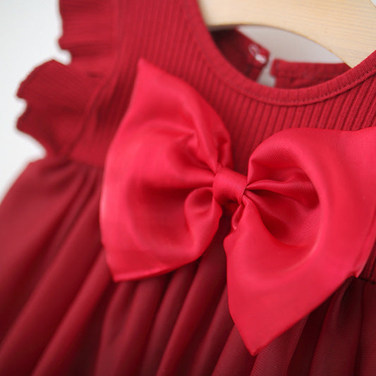 Children's Summer Bow Skirt Western Style One Year Old Children's Dress