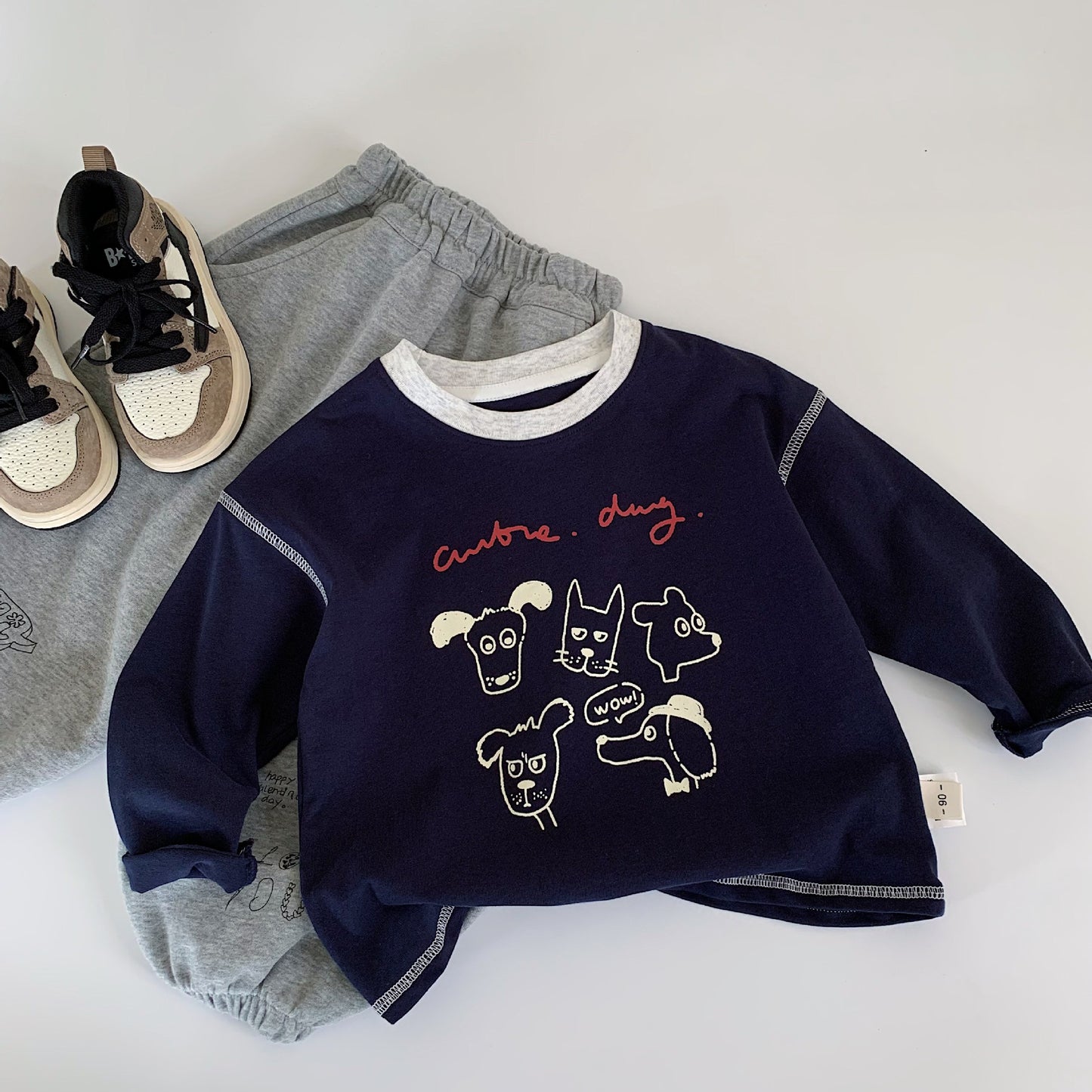Women's & Men's Korean Style Spring Clothing Long-sleeved Shirt Children's T-shirt