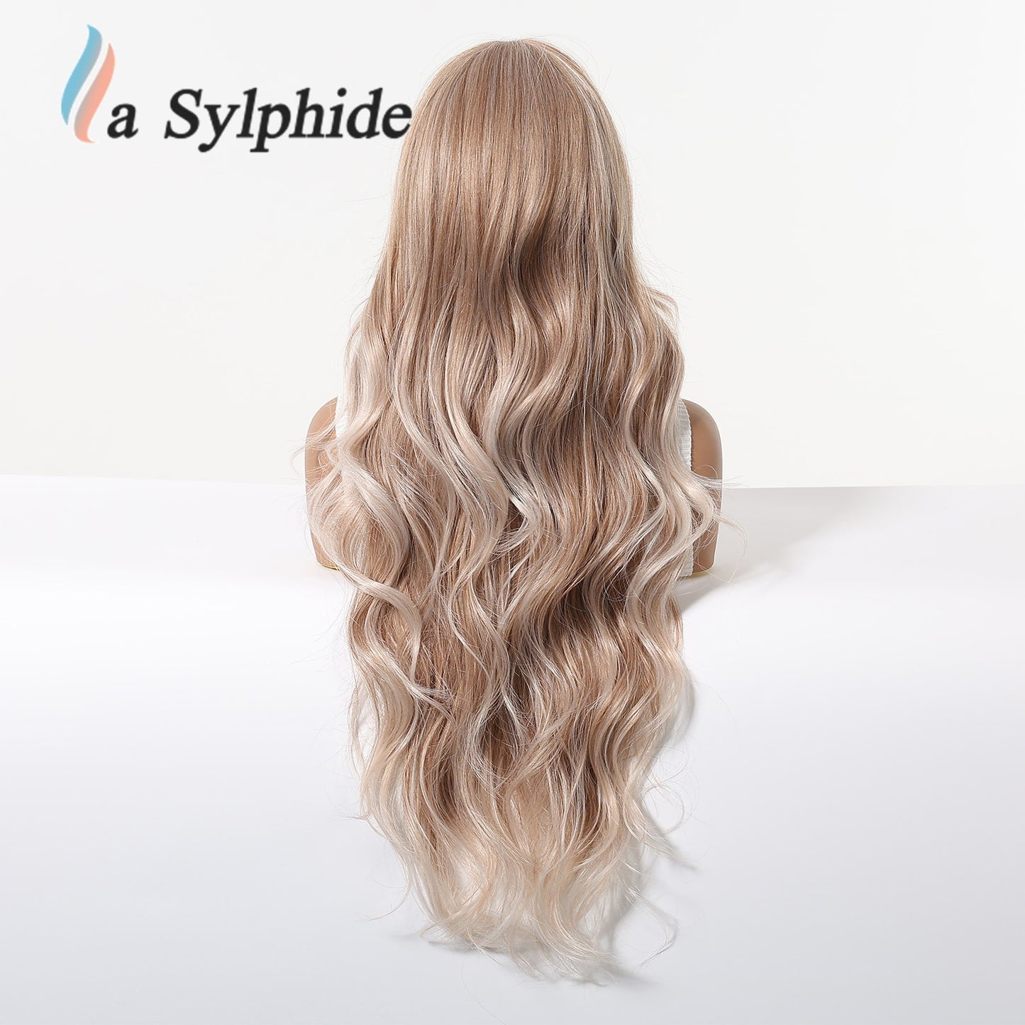 Bangs Super Water Ripple Milk Tea Brown Wig Long Curls