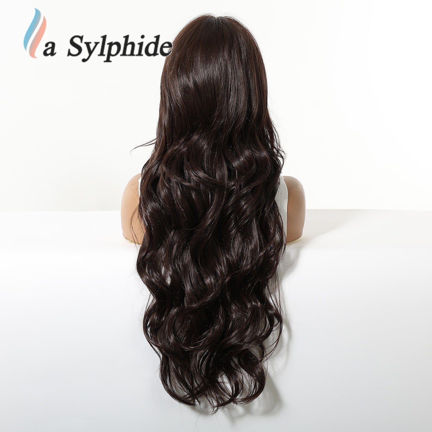 Hand-woven Silk High Temperature Resistant Black Brown Curly Wig Long Curls