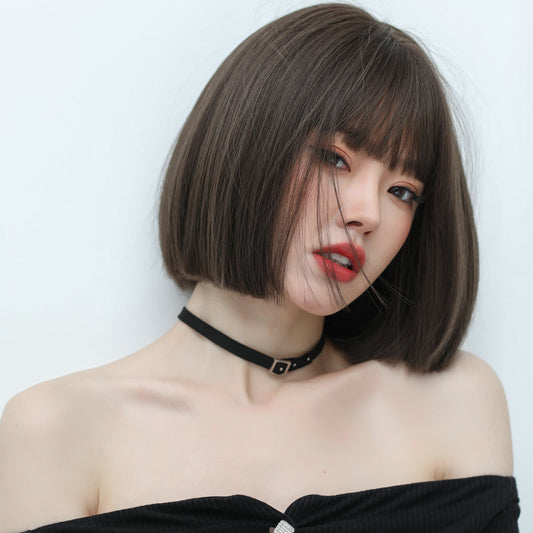 Fashion Comic Bangs Stylish Clavicle Female Natural Wig Short Straight Hair