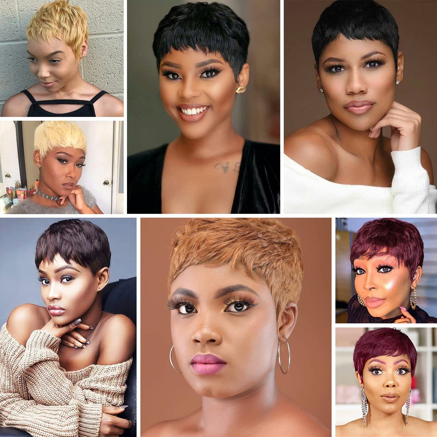 New Unique Creative Female Short Full Real Hair Wig