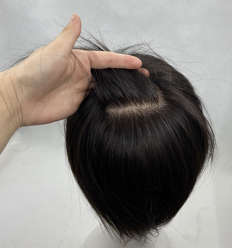 Men's Real Human Hair Supplementing Piece Realistic Natural Men's Wig