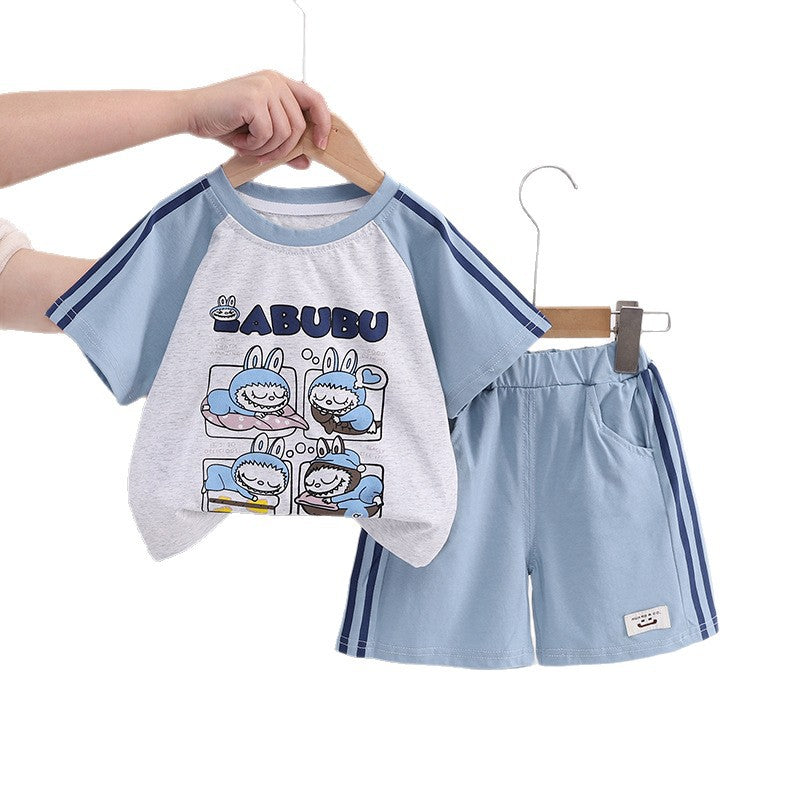 Summer Fashion Fashionable Cartoon Sports Short Sleeve Children's Suit