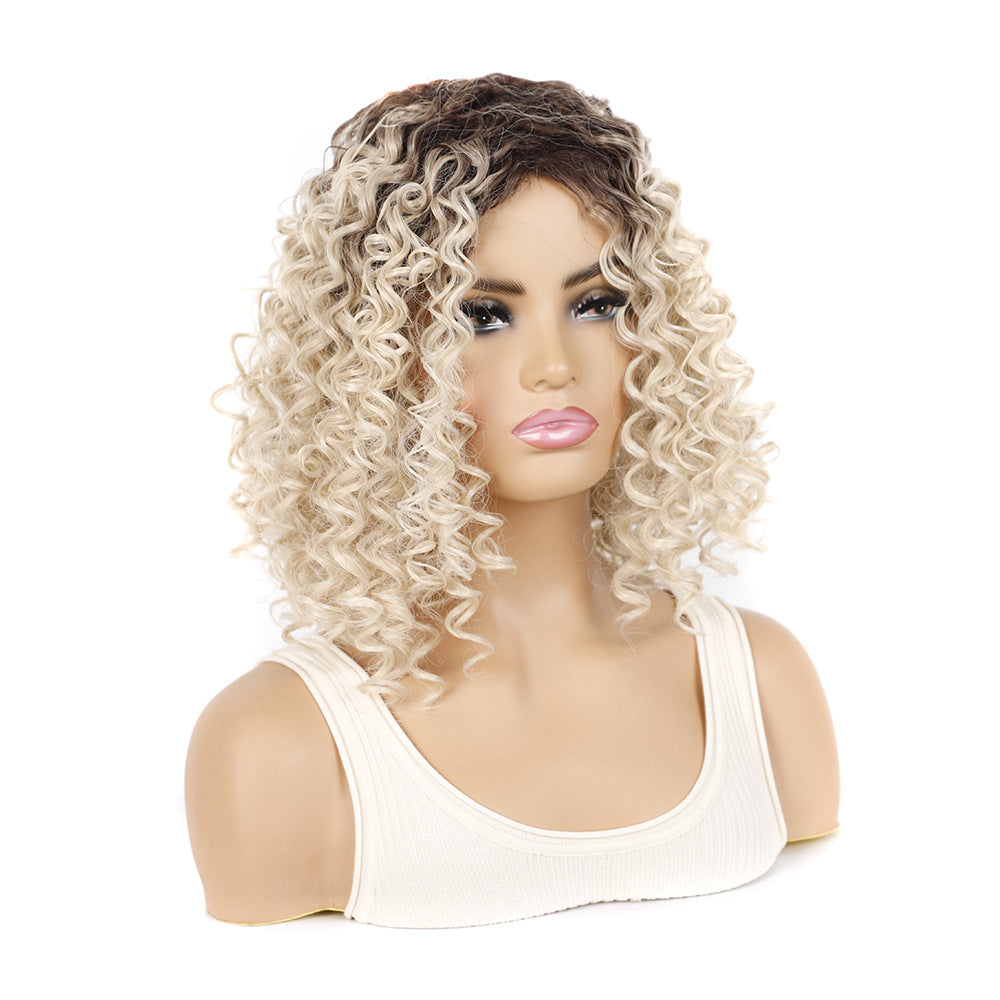 Women's Export African Head Cover Fluffy Small Wig Short Curly Hair