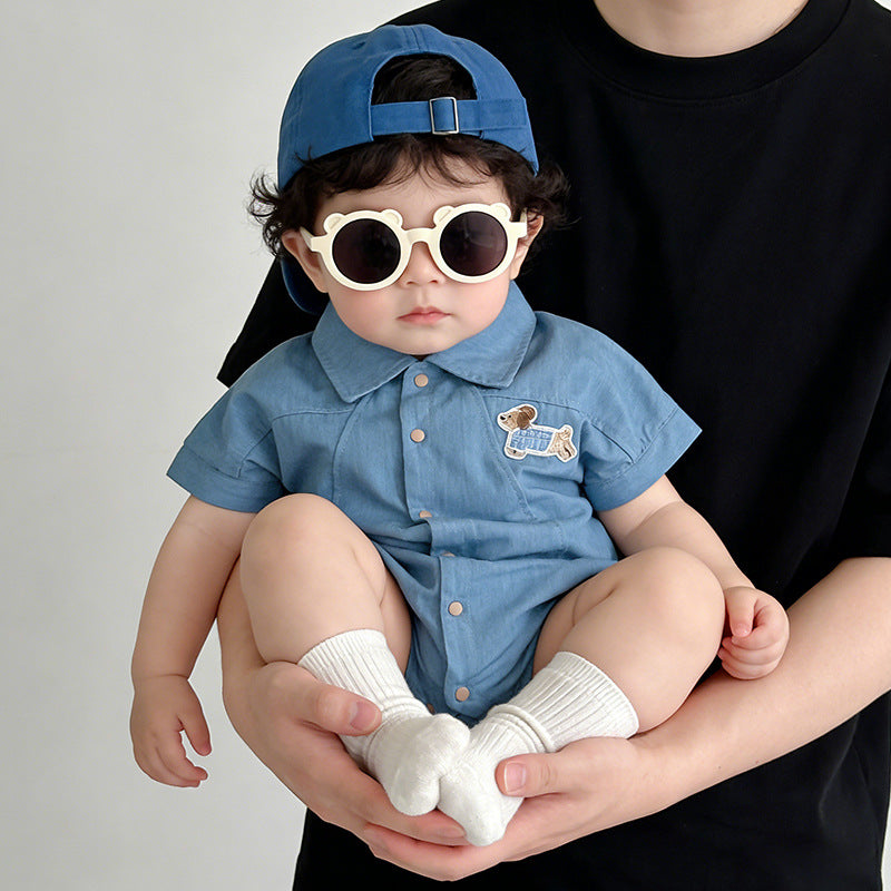 Short Sleeve Romper Thin Breathable Boy Jumpsuit, Climbing Suit