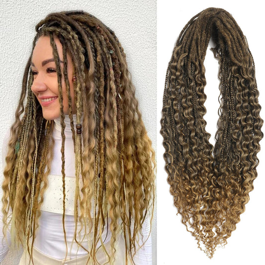 Three-strand Braid Double Tail Rolled Dreadlocks Other Wig