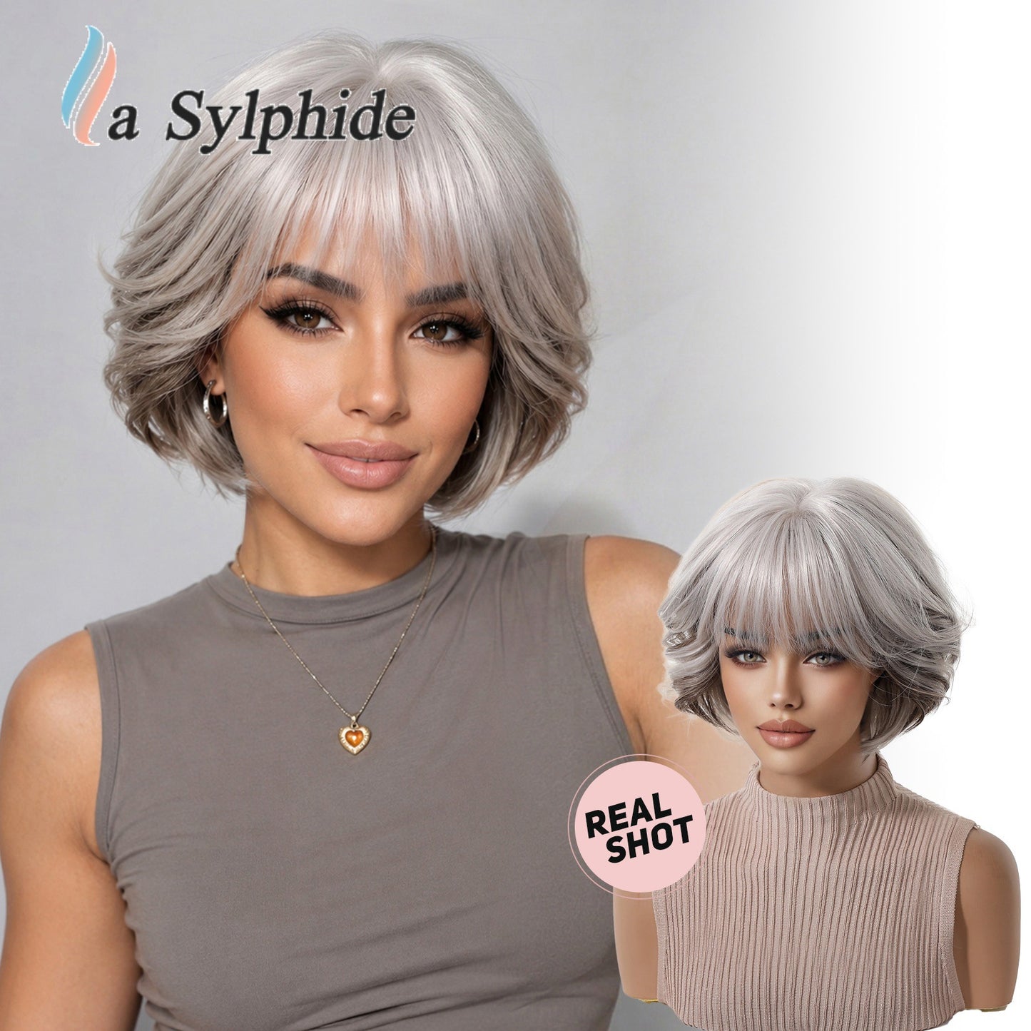 French Broken Bangs Texture Wave With Fluffy Air Feeling Retro Wig Short Curly Hair