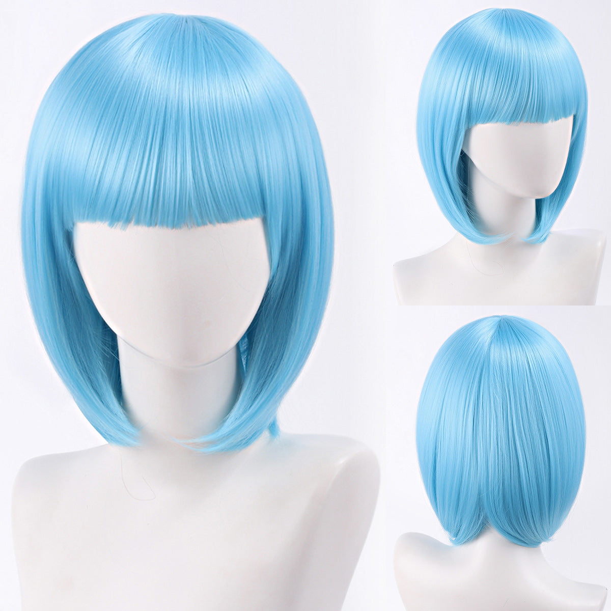 Green Gray Beige Black Red Pink Bangs Anime Nightclub Female Cos Wig