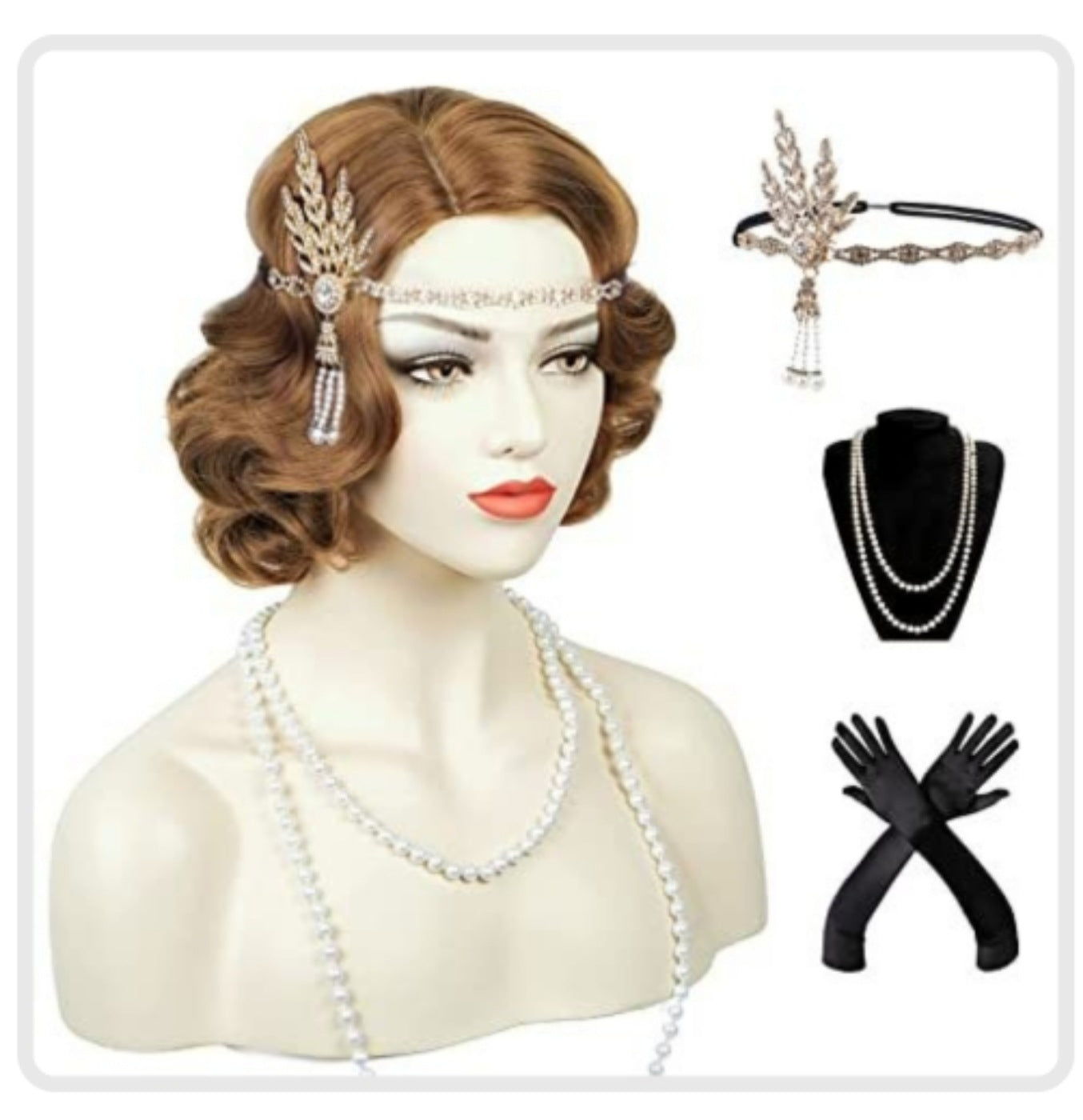 Generation Golden Vintage Water Ripple Simulation Wig Short Curly Hair