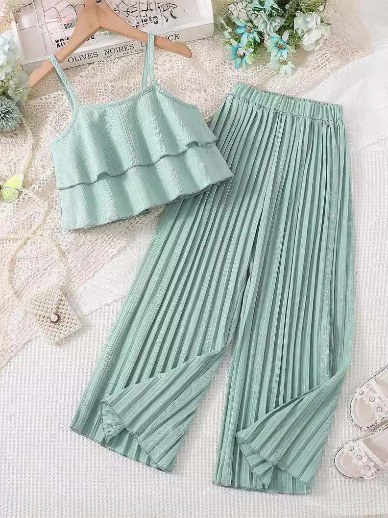 Children's Short Suspenders Pleated Trousers Two-piece Clothing Children's Suit