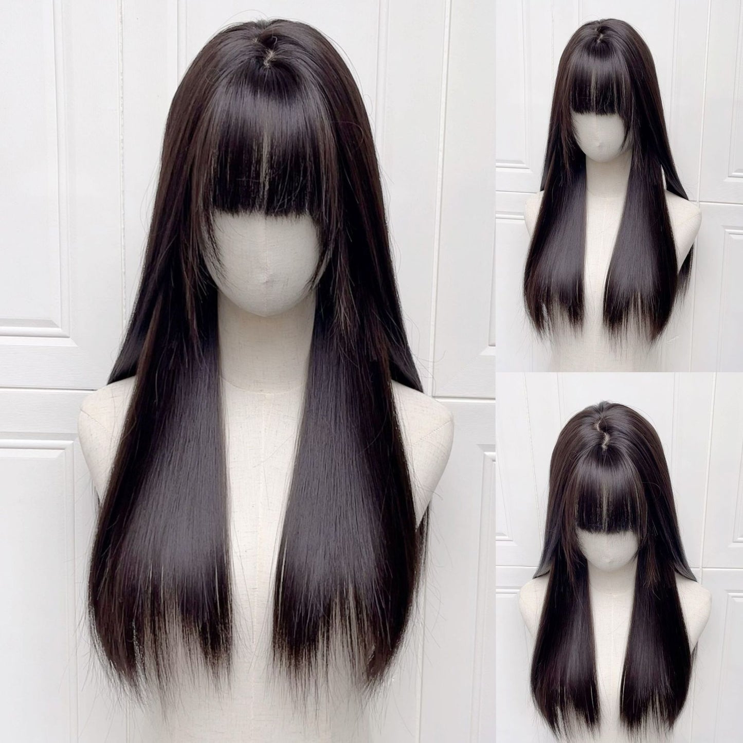 Female Hair Round Face Natural Fluffy Long Straight Wig