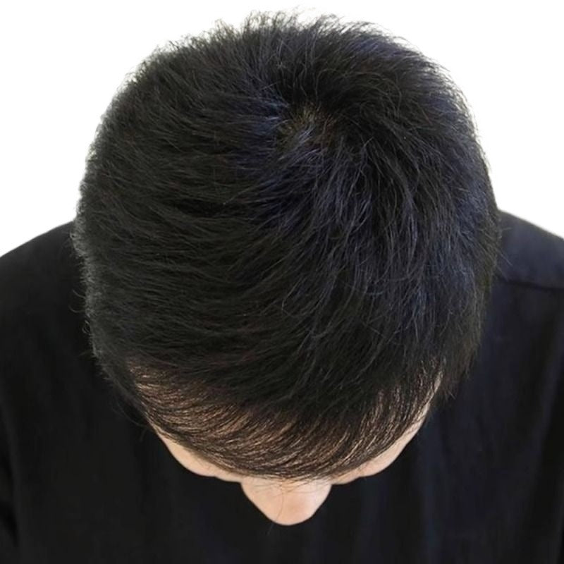 Men's Breathable Full Real Natural Inch Head Men's Wig