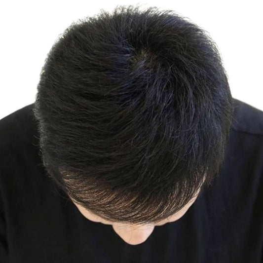 Men's Breathable Full Real Natural Inch Head Men's Wig