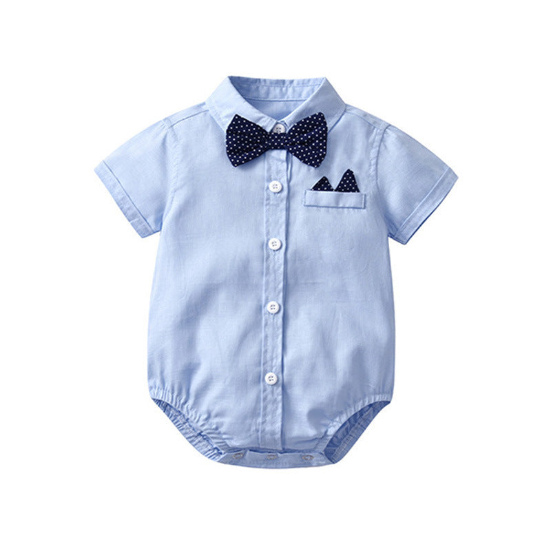 Short-sleeved Bow Tie Romper Born Triangle Jumpsuit Ha Jumpsuit, Climbing Suit