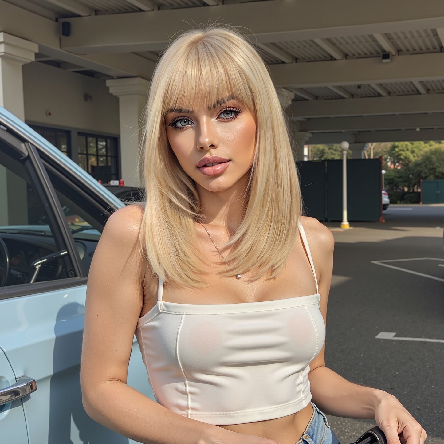 Women's Bangs Summer Lightweight Breathable Optional Wig Short Straight Hair