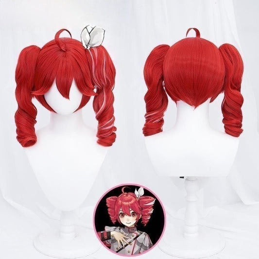 Stress Hypnotist Accented Red Suspender Pants Suit Cos Wig