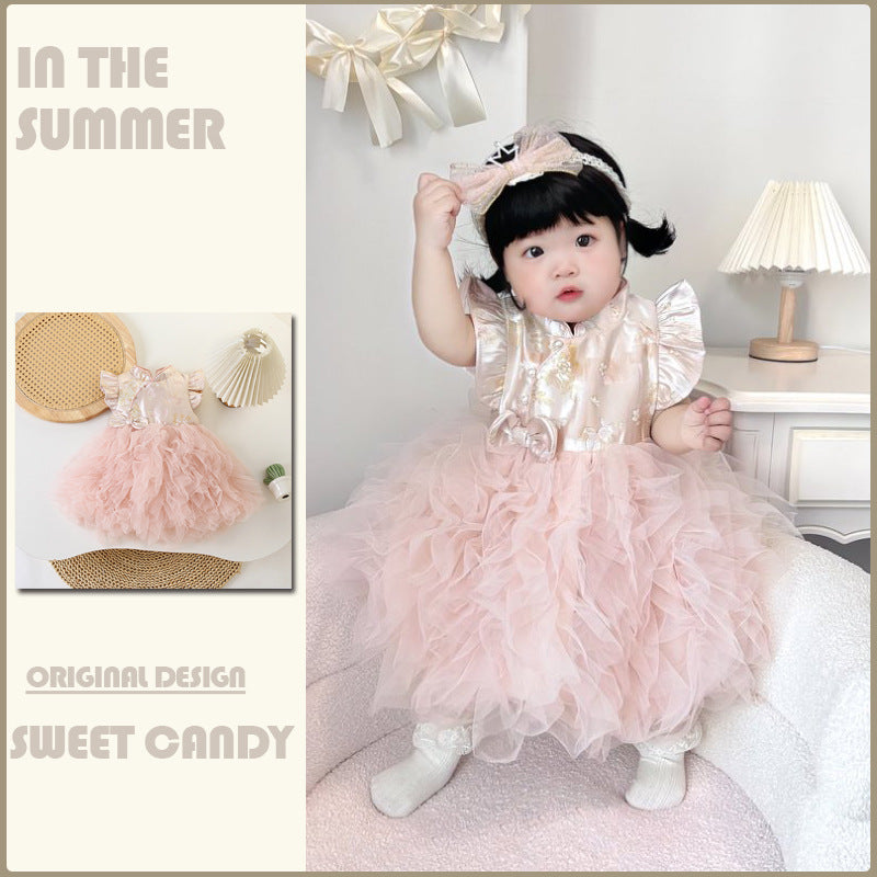 Children's Western Style Sleeveless Vest Sweet Princess Children's Dress