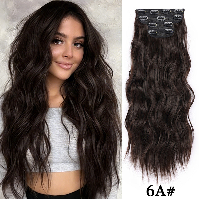 Hairpiece Clip Hair Extension Card Invisible Wig Long Curls