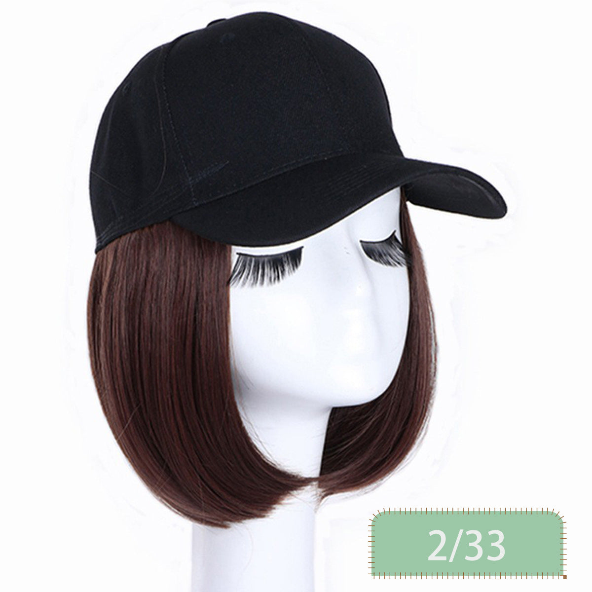 Canvas Sun Hat Short Hair Peaked Cap Straight Other Wig