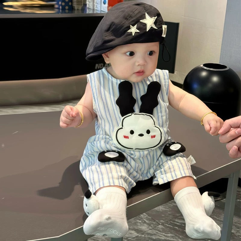 For Babies Summer Thin Vest Jumpsuit Cute Super Boy Days Jumpsuit, Climbing Suit
