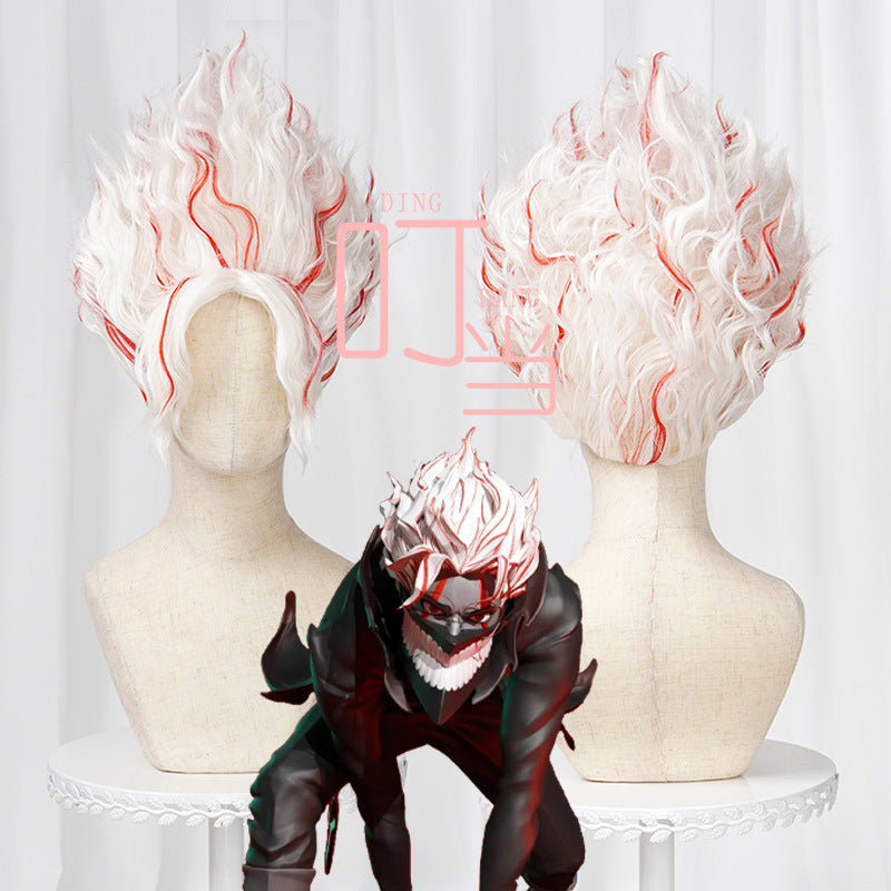 When Red White Dyed Hair Top Cos Wig