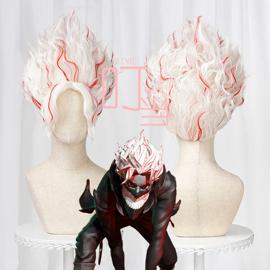 When Red White Dyed Hair Top Cos Wig