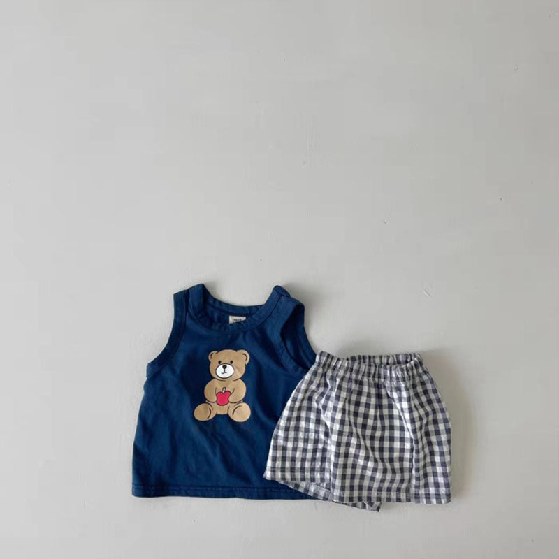 Children's Korean Style Summer Thin Cotton Loose Children's Suit