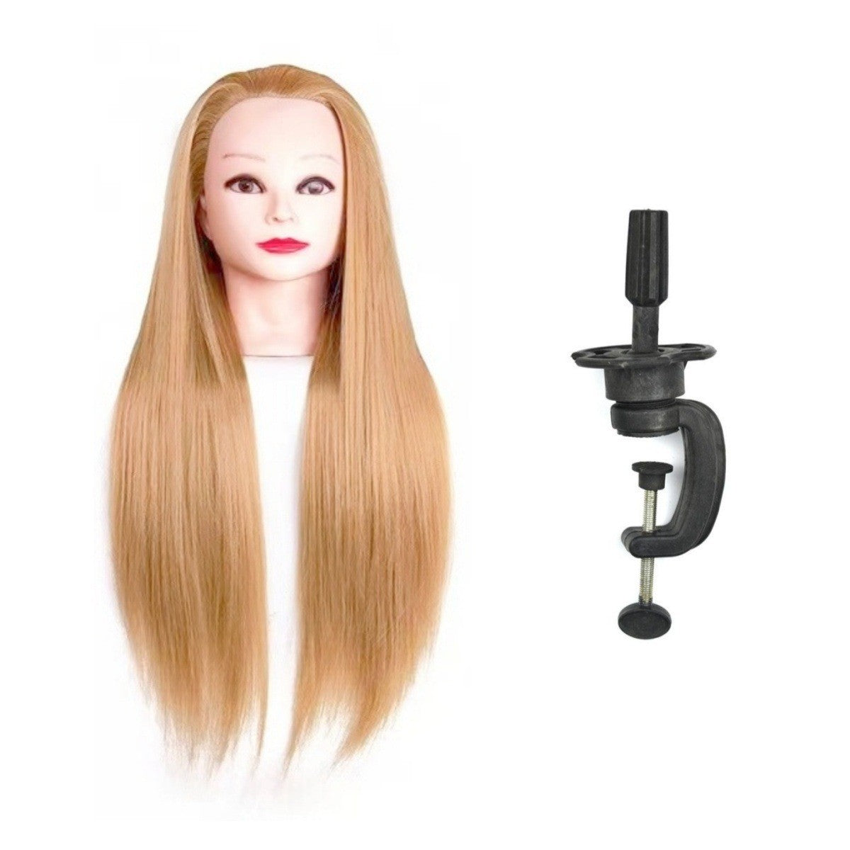 Head Braided Hair Practice Mannequin Hairdressing Cutting Wig Ponytail