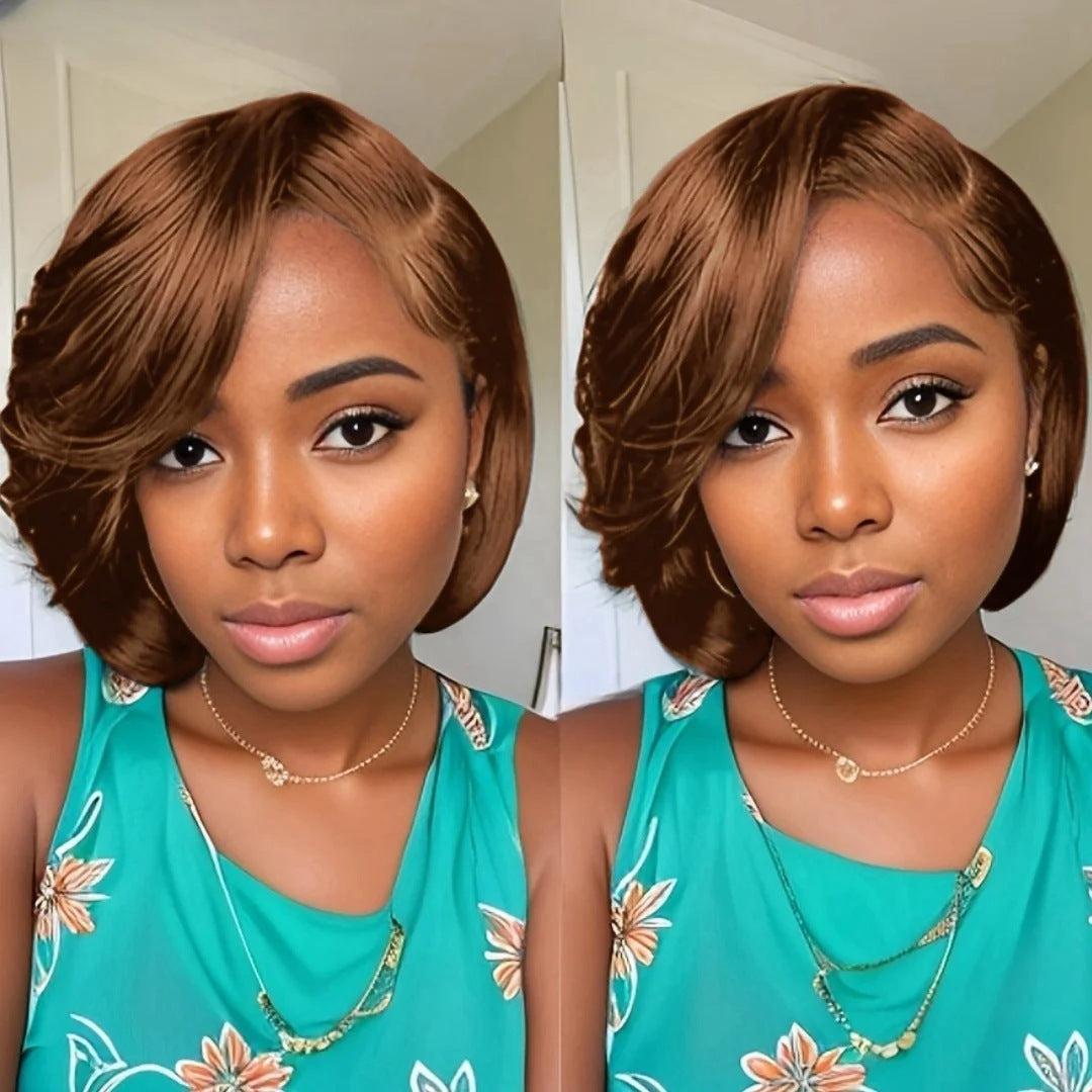 Chemical Fiber Front Lace Partial Headgear Wig Short Curly Hair