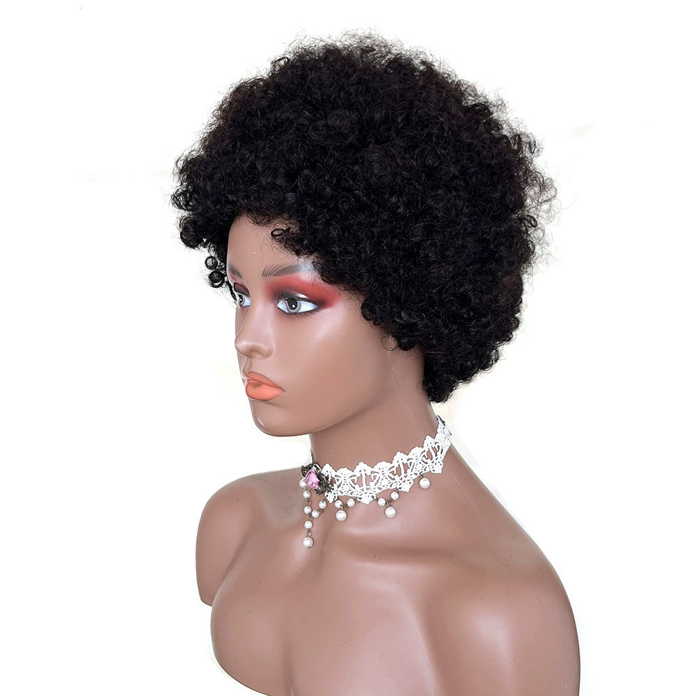 Cool Mechanism Explosion Head Cover Human Real Hair Wig