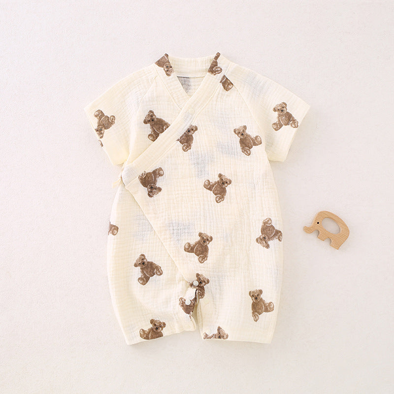 Jumpsuit Class Pure Cotton Summer Breathable Thin Crepe Cloth Rompers Jumpsuit, Climbing Suit