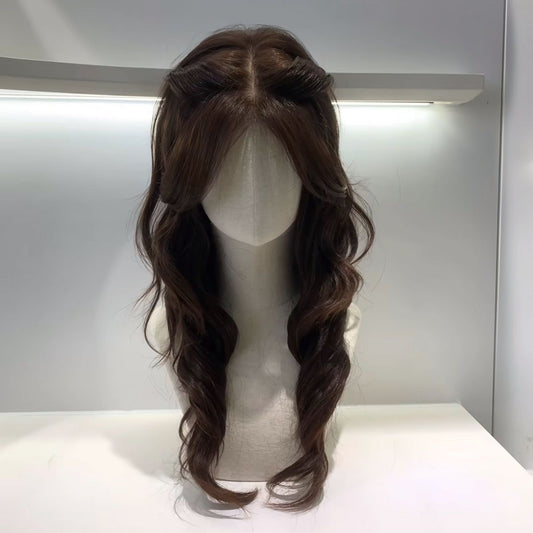 Female Ancient Early Feeling Golden Princess Mid-length Curly Hair Wig Long Curls